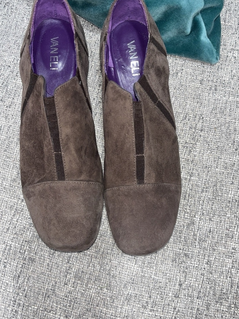 Vaneli Dark Brown Suede Slip-On Loafers